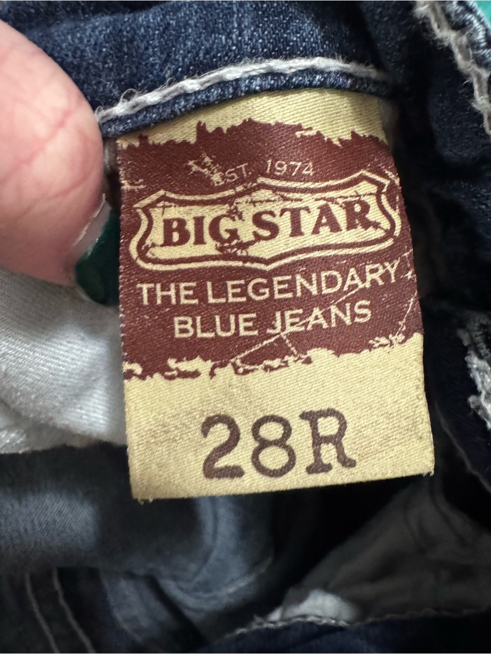 Big Star Remy Low Rise Bootcut Jeans 28R Dark Wash Y2K - Picture 4 of 5